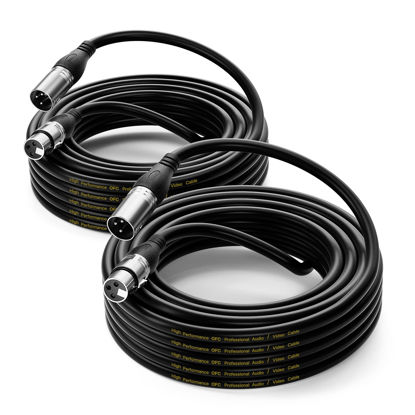 Picture of EBXYA XLR Cable 35ft 2 Packs - Premium Balanced Microphone Cable with 3-Pin XLR Male to Female Mic Speaker Cable, Black