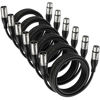 Picture of EBXYA XLR Cable 15ft 6 Packs - Premium Balanced Microphone Cable with 3-Pin XLR Male to Female Mic Speaker Cable, Black
