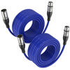 Picture of EBXYA XLR Cable 25 Ft 2 Packs - Premium Microphone Cable Patch Speaker Cable 3-Pin XLR Male to Female, Blue