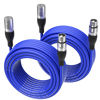 Picture of EBXYA XLR Cable 50ft 2 Packs - Premium Balanced Microphone Cable with 3-Pin XLR Male to Female Mic Speaker Cable, Blue