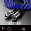Picture of EBXYA XLR Cable 50ft 2 Packs - Premium Balanced Microphone Cable with 3-Pin XLR Male to Female Mic Speaker Cable, Blue