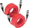 Picture of EBXYA XLR Cable 10ft 2 Packs - Premium Balanced Microphone Cable with 3-Pin XLR Male to Female Mic Speaker Cable, Red