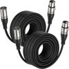 Picture of EBXYA XLR Cable 75ft 2 Packs - Premium Balanced Microphone Cable with 3-Pin XLR Male to Female Mic Speaker Cable, Black