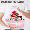 Picture of Yeeeasy Gift Basket with Bow and Gift Bag Simplicity Home Decor Rope Basket for Gifts Empty 13.5"X 8.5" X 5.5" Storage Basket Baby Toy Basket with Handles, Pink