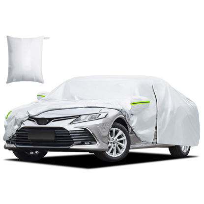 Picture of Car Cover Custom Fit for Toyota Camry 1996-2023, for Honda Accord 2001-2023, Waterproof All Weather for Automobiles Full Exterior Cover Rain Sun UV Protection with Door Zipper