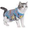 Picture of kzrfojy Cat Surgery Recovery Suit Professional for Surgical Abdominal Wound Or Skin Diseases E-Collar Alternative for Cats Dogs After Surgery Wear Pajama Suit (Gray, Large)
