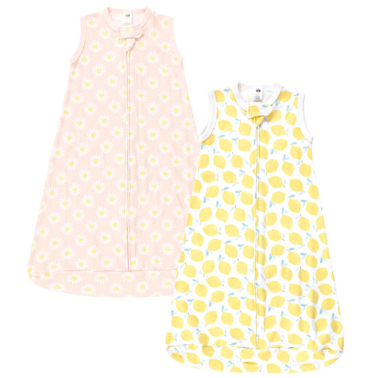 Picture of Hudson Baby Unisex Baby Cotton Wearable Sleeping Bag, Sack, Blanket, Lemon Daisy Sleeveless, 3-9 Months
