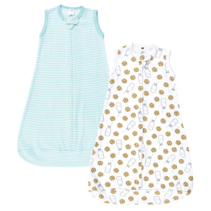 Picture of Hudson Baby Unisex Baby Cotton Wearable Sleeping Bag, Sack, Blanket, Mint Milk Cookies Sleeveless, 12-18 Months