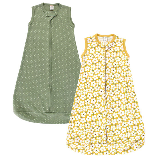 Picture of Hudson Baby Unisex Baby Cotton Wearable Sleeping Bag, Sack, Blanket, Sage Floral Sleeveless, 0-3 Months