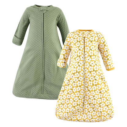 Picture of Hudson Baby Unisex Baby Cotton Wearable Sleeping Bag, Sack, Blanket, Sage Floral Long Sleeve, 18-24 Months
