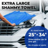Picture of Premium XL Shammy Towel for Car - (34”x25”) - Super Absorbent Chamois Towel for Car - Spots and Scratch-Free Shammy Cloth for Car Drying - Reusable Car Drying Towel