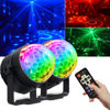 Picture of 2-Pack Disco Ball Party Light, Sound Activated DJ Lights with Remote - RGB Strobe Lamp - LED Stage Par Light for Home Room Karaoke Christmas Halloween Decorations Wedding Club Decor
