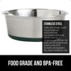 Picture of Gorilla Grip Set of 2 Dog Bowls, Holds 6 Cups (48 fl oz), Heavy Duty Metal Food and Water Bowl for Feeding Dogs and Cats, Dishwasher Safe, Rust Resistant Stainless Steel, BPA Free Rubber Base, Green