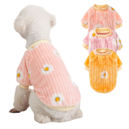 Picture of Kyaringtso Dog Sweater, 3 Pack Dog Sweaters for Small Dogs, Dog Clothes for Small Dogs Girl Boy, Ultra Soft and Warm Puppy Sweater Dog Coat for Winter Christmas (Dy Pink+Dy Purple+Dy Yellow, XX-Large)