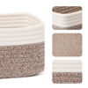Picture of MiniArk Shelf Storage Baskets for Organizing | Closet Organizer Bins | Small Baskets | Toy Basket | Cute Decorative Basket | Cube Storage Bin | Woven Rope Basket | 11.5×7.5×4.7” | 3 Packs White Brown
