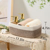 Picture of MiniArk Shelf Storage Baskets for Organizing | Closet Organizer Bins | Small Baskets | Toy Basket | Cute Decorative Basket | Cube Storage Bin | Woven Rope Basket | 11.5×7.5×4.7” | 3 Packs White Brown