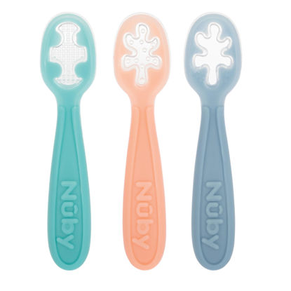 Picture of Nuby 3-Stage Baby's First Spoons Set - 3 Pack - 6+ Months - Baby Spoons with Easy Grip Handle - Pastels
