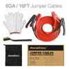 Picture of AWELTEC Jumper Cables with LED Light - 6 Gauge 16 Feet Battery Heavy Duty Booster Cables (6AWG x 16Ft) with Carrying Bag, Safety Gloves and Iron Brush