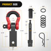 Picture of Nilight Anti-Theft Shackle Hitch Receiver 2Inch 45000 LBs Breaking Strength 3/4" Anti-Theft D Ring Shackle 5/8" Trailer Hitch Lock Pin Heavy Duty Solid Towing Kit for Trucks Off Road (Red&Black)