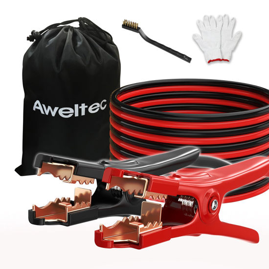 Picture of AWELTEC UL-Listed Jumper Cables - 6 Gauge 16 Feet Battery Cables for car, Heavy Duty Booster Cables (6AWG x 16Ft) with Carry Bag