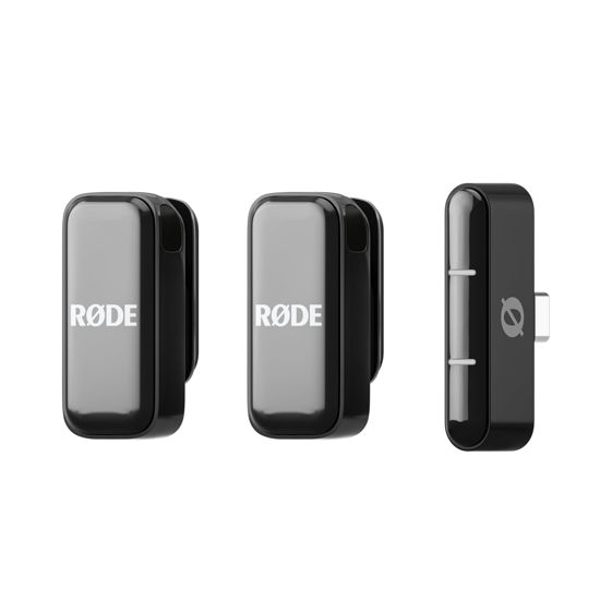 Picture of RØDE Wireless Micro - Compact Wireless Microphone, Two Mics with Charge Case for Smartphone Content Creation - USB-C, Black