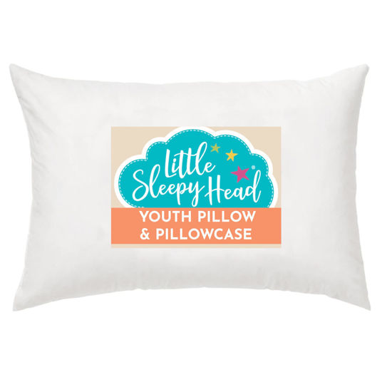 Picture of Little Sleepy Head Youth Pillow with Pillowcase 16x22, Soft Jumbo Toddler Pillow, Kids Pillow & Hypoallergenic Pillow Case - Best Kids Pillows for Sleeping, Perfect Kids Travel Pillow (White)
