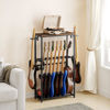 Picture of MAHANCRIS Guitar Stand for Acoustic Holder, Electric Guitar, Bass, Ukulele, Multiple Guitar Rack Holder, Floor Adjustable for Guitars, Guitar Amp Accessories, for Home Music Studio, Rustic Brown GSHR6701
