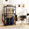 Picture of MAHANCRIS Guitar Stand for Acoustic Holder, Electric Guitar, Bass, Ukulele, Multiple Guitar Rack Holder, Floor Adjustable for Guitars, Guitar Amp Accessories, for Home Music Studio, Rustic Brown GSHR6701