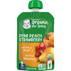 Picture of Gerber Organic Baby Food Pouches, 2nd Foods for Sitter, Peach Strawberry, 3.5 Ounce (Pack of 12)