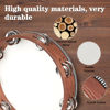 Picture of Tambourine, Tambourines for Adults, 10 Inches Wooden Hand Held Percussion Tambourine with Storage Bag, Tambourines Musical Instrument for Church, Wedding, Party, Dance, Photo Shoot