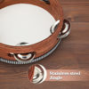 Picture of Tambourine, Tambourines for Kids, 6 Inches Wooden Hand Held Percussion Tambourine with Storage Bag, Tambourines Musical Instrument for Church, Wedding, Party, Dance, Photo Shoot