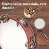 Picture of Tambourine, Tambourines for Adults, 8 Inches Wooden Hand Held Percussion Tambourine with Storage Bag, Tambourines Musical Instrument for Church, Wedding, Party, Dance, Photo Shoot