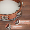 Picture of Tambourine, Tambourines for Adults, 8 Inches Wooden Hand Held Percussion Tambourine with Storage Bag, Tambourines Musical Instrument for Church, Wedding, Party, Dance, Photo Shoot