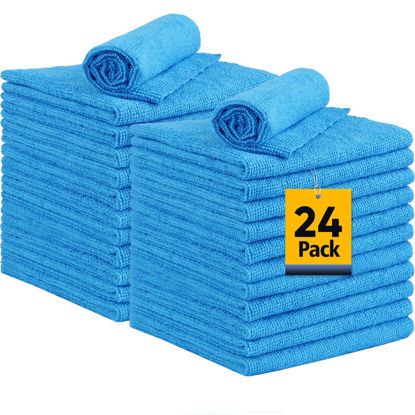 Picture of UNIMADE Shop Towels, 24 Pack Commercial Grade Shops Rags Microfiber Towel for Cars Cleaning Rag Bulk Clean Cloth for Automotive Bar Mechanic Restaurant Garage Housekeeping, 11.5"x 11.5", Blue