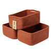 Picture of MiniArk Shelf Storage Baskets for Organizing | Closet Organizer Bins | Small Baskets | Toy Basket | Cute Decorative Basket | Cube Storage Bin | Woven Rope Basket | 13×8.5×5.1” | 3 Packs Oxide Red