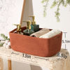 Picture of MiniArk Shelf Storage Baskets for Organizing | Closet Organizer Bins | Small Baskets | Toy Basket | Cute Decorative Basket | Cube Storage Bin | Woven Rope Basket | 13×8.5×5.1” | 3 Packs Oxide Red