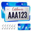 Picture of QiqaMole 2 Pack Silicone License Plate Frame Front Back License Plate Cover License Plate Bracket Holder Rust-Proof, Rattle-Proof, Weather-Proof, for US CA Standard Cars (Mixed Blue)