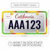 Picture of QiqaMole 2 Pack Silicone License Plate Frame Front Back License Plate Cover License Plate Bracket Holder Rust-Proof, Rattle-Proof, Weather-Proof, for US CA Standard Cars (Mixed Blue)