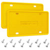 Picture of QiqaMole 2 Pack Silicone License Plate Frame Front Back License Plate Cover License Plate Bracket Holder Rust-Proof, Rattle-Proof, Weather-Proof, for US CA Standard Cars (Yellow)