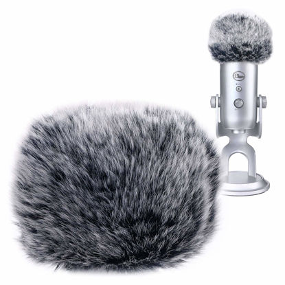 Picture of YOUSHARES Blue Yeti Pop Filter for Blue Yeti Microphone, Blue Yeti Pro USB Condenser Mic, Windscreen Muff for Filtering Plosives and Hissing Noise, Mic Wind Cover