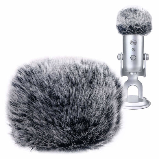 Picture of YOUSHARES Blue Yeti Pop Filter for Blue Yeti Microphone, Blue Yeti Pro USB Condenser Mic, Windscreen Muff for Filtering Plosives and Hissing Noise, Mic Wind Cover