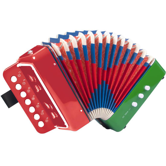 Picture of Button Accordion, Horse 10 Keys Control Kids Accordion Musical Instruments for Kids Children Beginners Lightweight and Environmentally-friendly (Mixer Color)