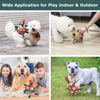 Picture of QDAN Christmas Dog Toys Soccer Ball with Straps, Outdoor Interactive Dog Toys for Tug of War, Puppy Birthday Gifts, Dog Tug Toy, Dog Water Toy, Durable Dog Balls for Medium & Large Dogs（8 Inch）
