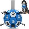 Picture of QDAN Extra Large Dog Toys Soccer Ball - Durable Dog Balls for Extra Large Dogs with Straps, Outdoor Dog Toys, Dog Water Toy, Herding Ball (9 Inch)