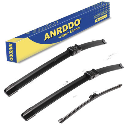Picture of 3 wipers Replacement For 2011 2012 2013 2014 2015 2016 2017 BMW X3, Windshield Wiper Blades Original Equipment Replacement - 26"+20"+13" (Set of 3) Side Lock