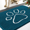 Picture of Smiry Dog Door Mat for Muddy Paws, Absorbent Dirt Trapper Non-Slip Washable Mat, Quick Dry Chenille, Mud Mat for Dogs, Entry Indoor Door Mat for Inside Floor (30x20 Inches, Atlantic Blue)