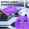 Picture of Premium XL Shammy Towel for Car - (34”x25”) - Super Absorbent Chamois Towel for Car - Spots and Scratch-Free Shammy Cloth for Car Drying - Reusable Car Drying Towel