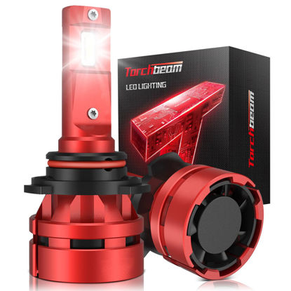 Picture of Torchbeam 9005/HB3 Bulbs Combo, 𝟐𝟐𝟎𝟎𝟎 𝐋𝐌 𝟔𝟎𝐖 𝟖𝟎𝟎% 𝐒𝐮𝐩𝐞𝐫𝐢𝐨𝐫 𝐁𝐫𝐢𝐠𝐡𝐭𝐧𝐞𝐬𝐬 9005 Bulbs 6500K Cool White for ATVS, Fog Powersports Bulbs Plug-N-Play, Pack of 2