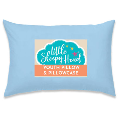 Picture of Little Sleepy Head Youth Pillow with Pillowcase 16x22, Soft Jumbo Toddler Pillow, Kids Pillow & Hypoallergenic Pillow Case - Best Kids Pillows for Sleeping, Perfect Kids Travel Pillow (Blue)