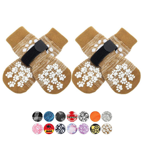 Picture of EXPAWLORER Anti Slip Dog Socks to Prevent Licking Paws, Dog Shoes for Hot Pavement, Dog Booties for Small Medium Large Senior Dogs, Traction Control Dog Boots & Paw Protectors for Hardwood Floors
